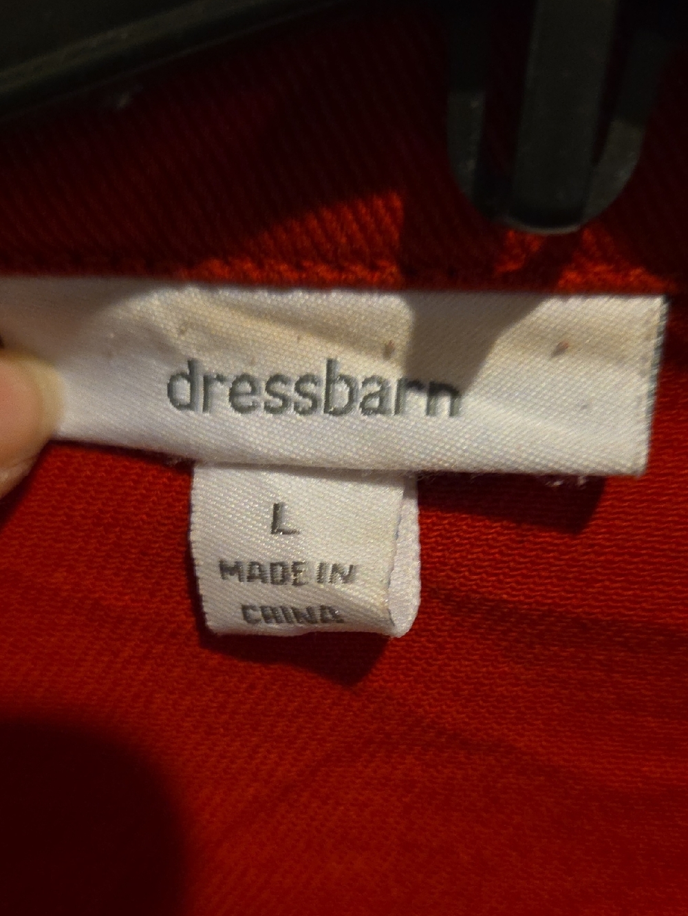 Red Button-Front Denim Jacket - Picture 2 of 3